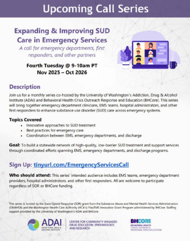<span class="tribe-events-members-only-tag">Members Only</span>External Webinar: Expanding and Improving SUD Care in Emergency Services