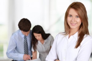 tile-business-woman-with-meeting-in-background