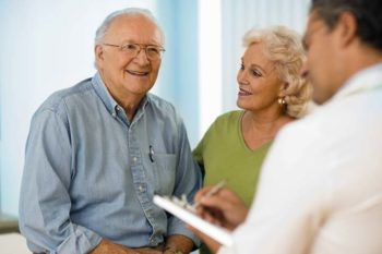 elderly couple at the doctor